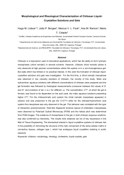 Morphological and Rheological Characterization of Chitosan