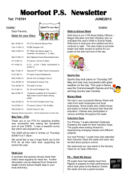 Moorfoot Primary Newsletter Moorfoot P.S. Newsletter Tel: 715701