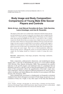 Body Image and Body Composition: Comparisons of Young