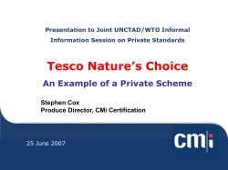 Tesco Nature`s Choice - World Trade Organization