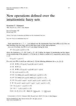 New operations defined over the intuitionistic fuzzy sets