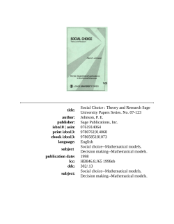 title: Social Choice : Theory and Research Sage University Papers