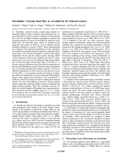 Enceladus` extreme heat flux as revealed by its relaxed craters