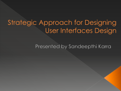 Strategic Approach for Designing User Interfaces Design