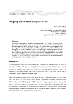 Designing Sound-Based Computer Games