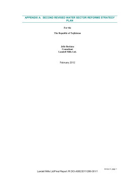 appendix a: second revised water sector reforms strategy plan