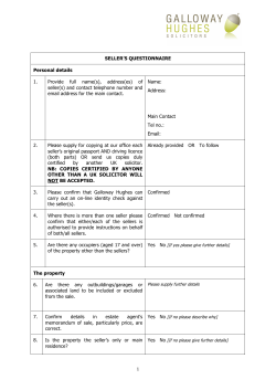 Seller`s Questionnaire
