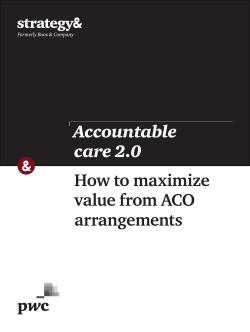 How to maximize value from ACO arrangements - Strategy