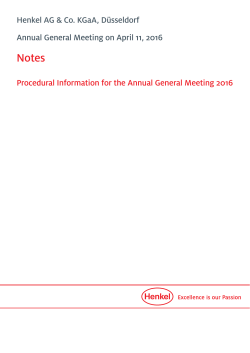 Procedural information for the Annual General Meeting