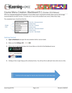 Course Menu Creation