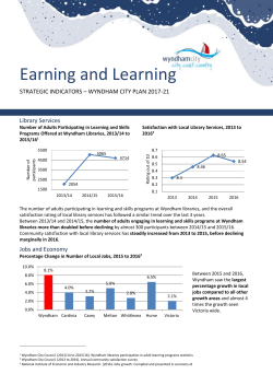 Earning and Learning Strategic Indicators &ndash; Wyndham City Plan