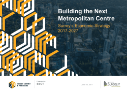 Building the Next Metropolitan Centre Surrey`s Economic Strategy