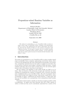 Proposition$valued Random Variables as Information