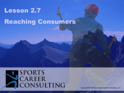 Lesson 2.7 - Sports Career Consulting
