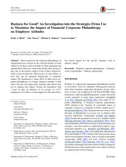 Business for Good? An Investigation into the Strategies Firms Use to