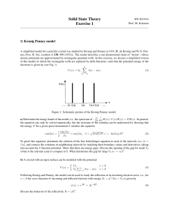 Solid State Theory Exercise 1