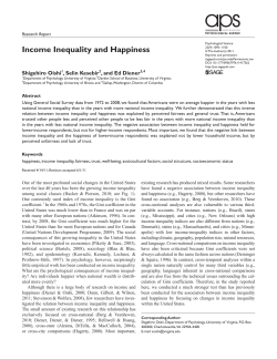 Income Inequality and Happiness