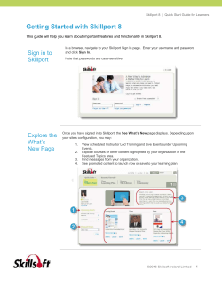 Getting Started with Skillport 8 - Skillsoft Product Knowledge Base
