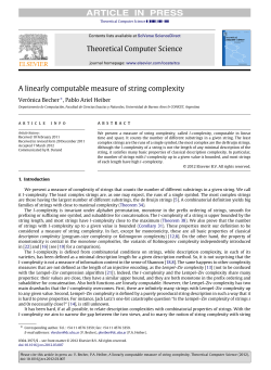A linearly computable measure of string complexity