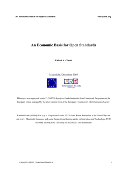An Economic Basis for Open Standards