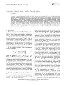 Computation of transfer function matrices of periodic systems