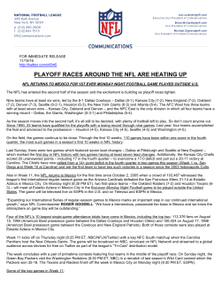 (6-3) at OAKLAND RAIDERS (7-2) in Mexico City (Monday, ESPN, 8