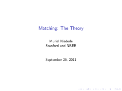 Matching: The Theory
