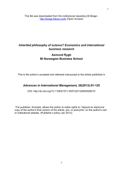 Inherited philosophy of science? Economics and