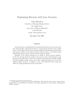 Explaining Returns with Loss Aversion