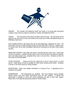 2015 Golf Registration/Information Packet