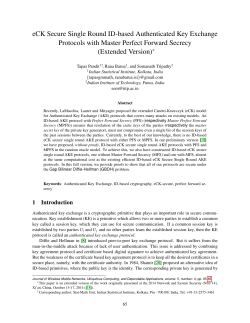 eCK Secure Single Round ID-based Authenticated Key Exchange