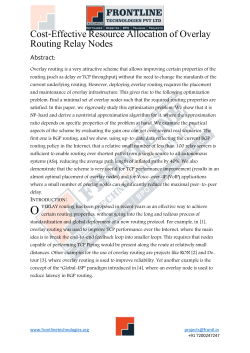 Cost Effective Resource Allocation of Overlay Routing Relay Nodes