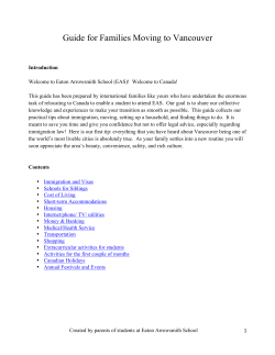 Guide for Families Moving to Vancouver
