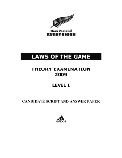 LAWS OF THE GAME - Wellington Rugby Referees