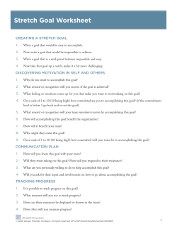 The Extraordinary Coach Stretch Goal Worksheet