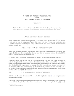A note on papers-scissors-rock and the strong duality theorem