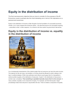 Equity in the distribution of income