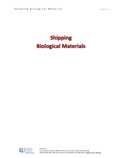 Shipping Biological Materials Table of Contents