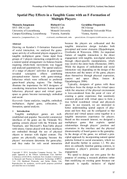 Spatial Play Effects in a Tangible Game with an F