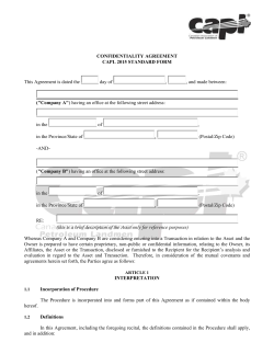 Confidentiality Agreement - Canadian Association of Petroleum