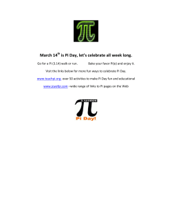 March 14 is Pi Day, let`s celebrate all week long.