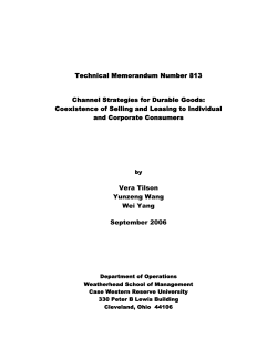 Channel Strategies for Durable Goods
