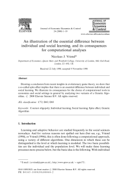 An illustration of the essential di!erence between individual and