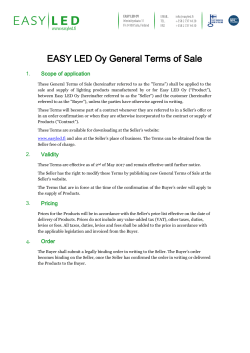 EASY LED Oy General Terms of Sale