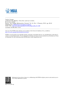 Cantor Groups - Colby College