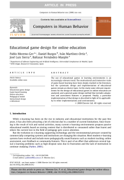 Educational game design for online education - e-UCM