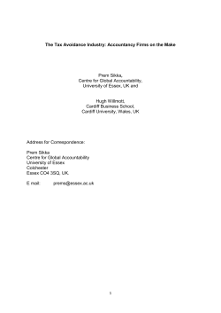 The Tax Avoidance Industry: Accountancy Firms on the Make Prem