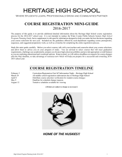 Heritage High School Mini Registration Guide