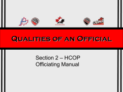 Qualities of an Official