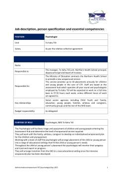 Job description - Northern Health School